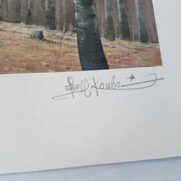 Les Kouba Leaving the Cut-Over SIGNED Print 12X16" Grouse Limited Edition Origin - Picture 6 of 16